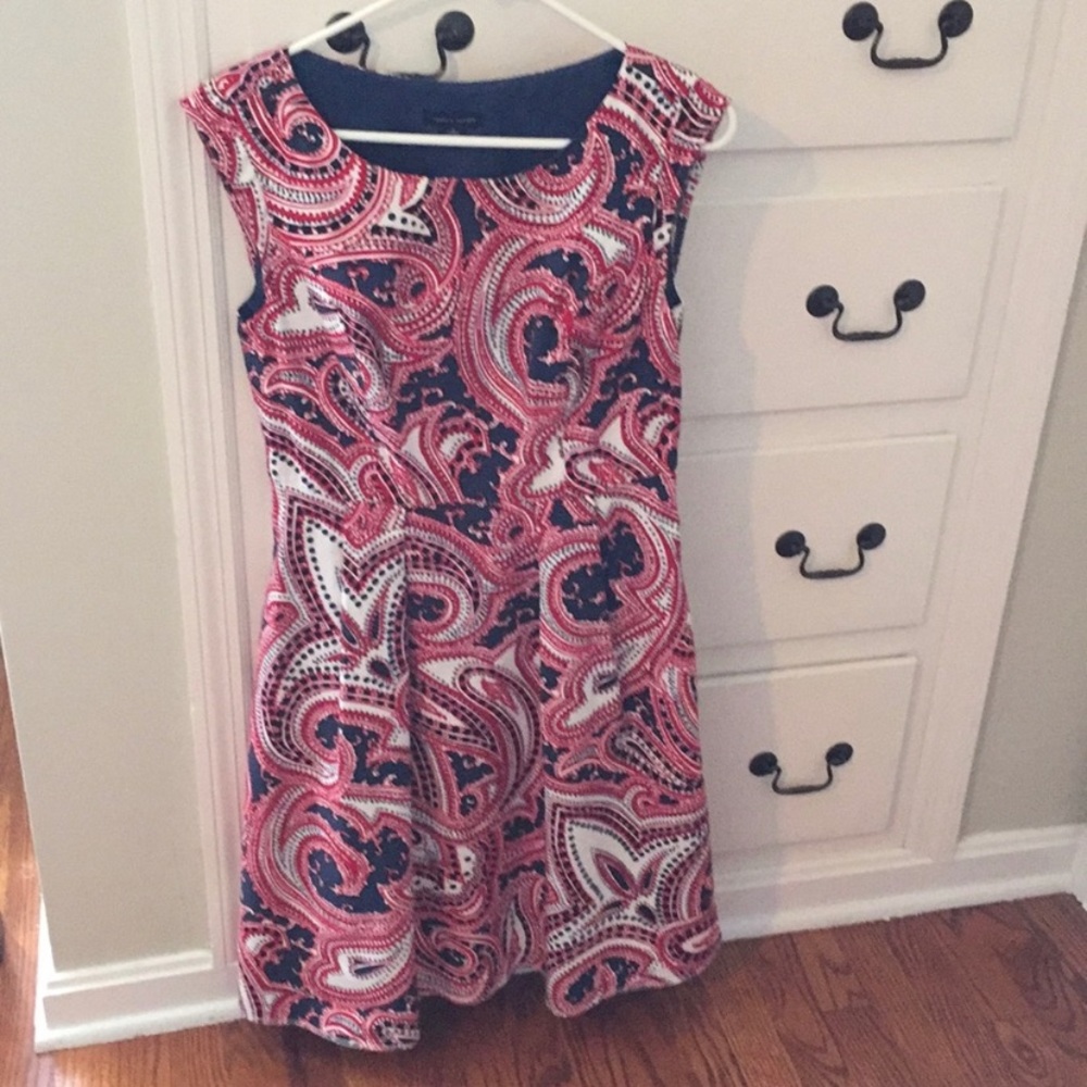Tommy Hilfiger red white and blue paisley dress